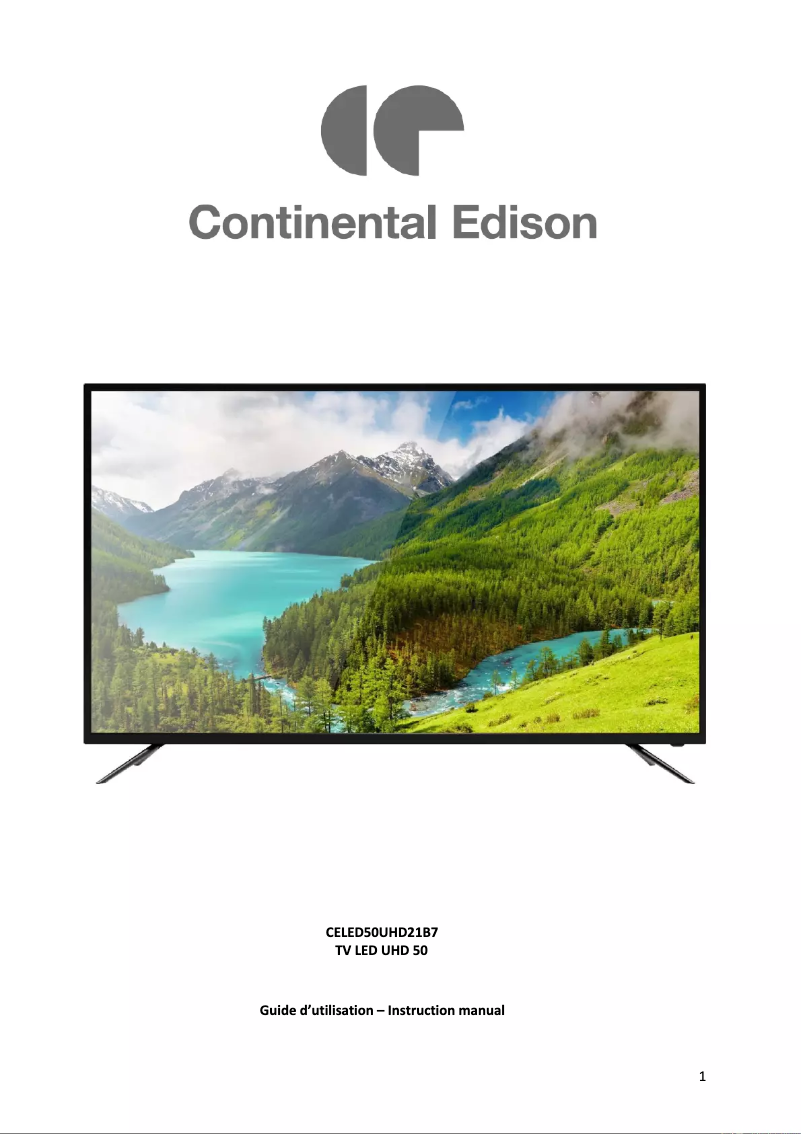 First page image of the manual for CELED50UHD21B7