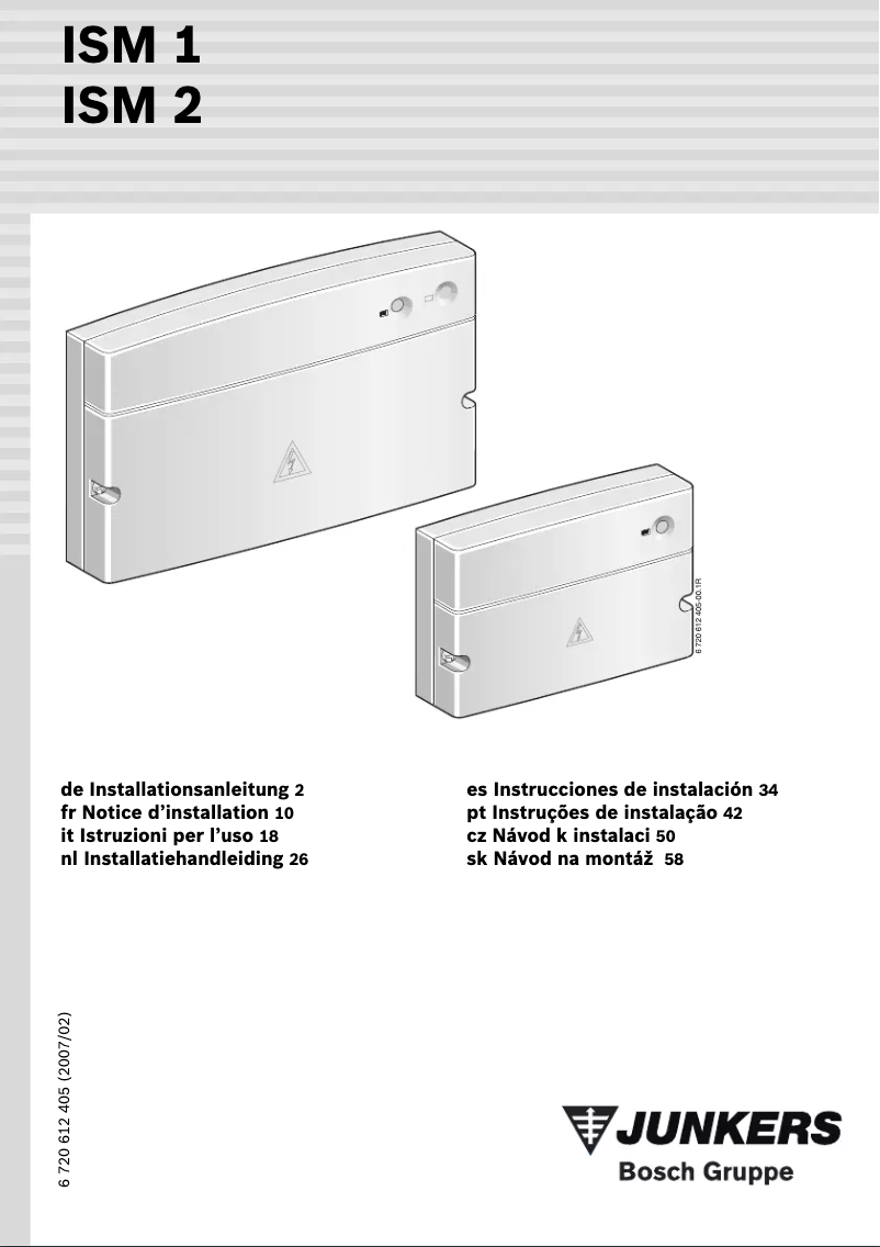 Page 1 of the manual User Manual Junkers ISM 2