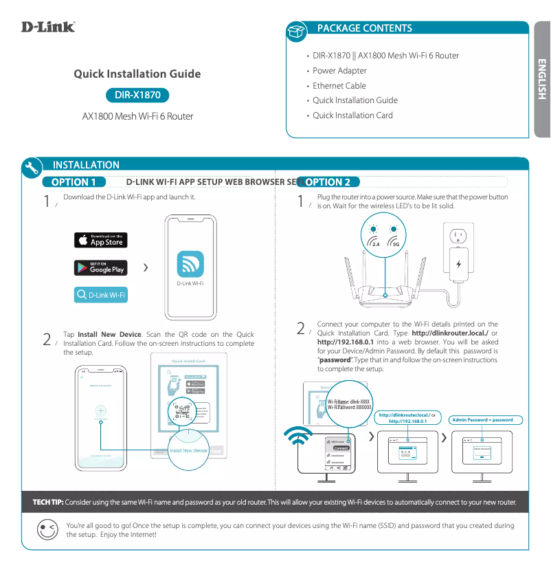 First page image of the manual for DIR-X1870