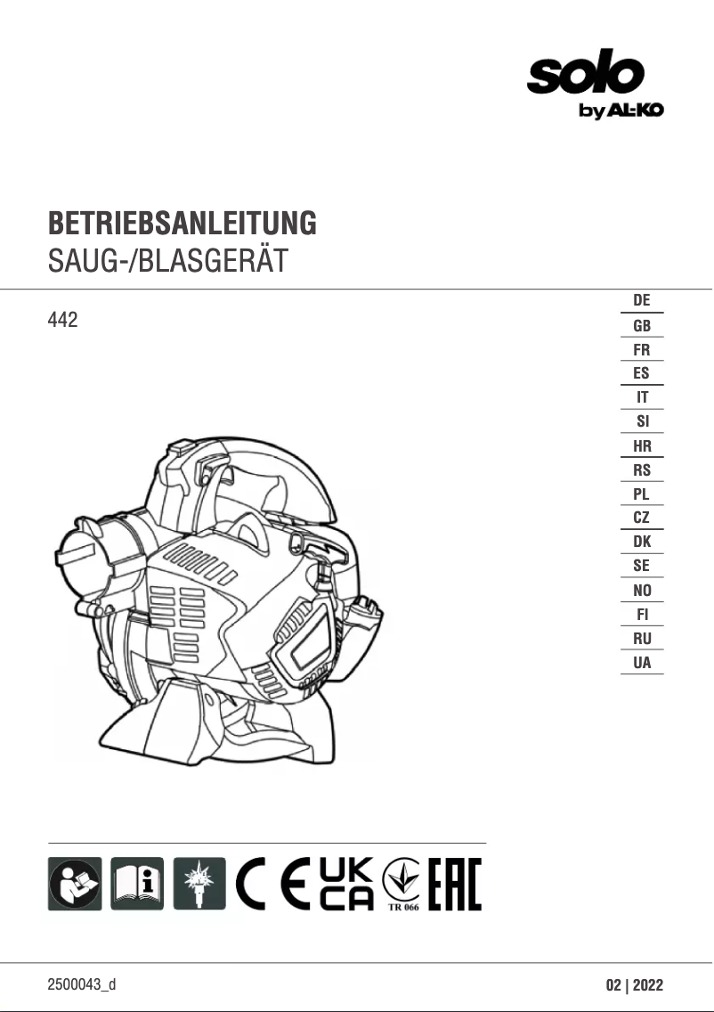 Image de la première page du manuel de l'appareil Comfort 442
