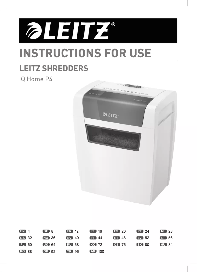 First page image of the manual for IQ Home Office P4