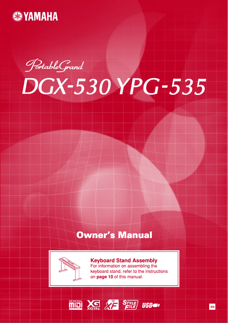 Page 1 of the manual User Manual Yamaha PortableGrand DGX-530