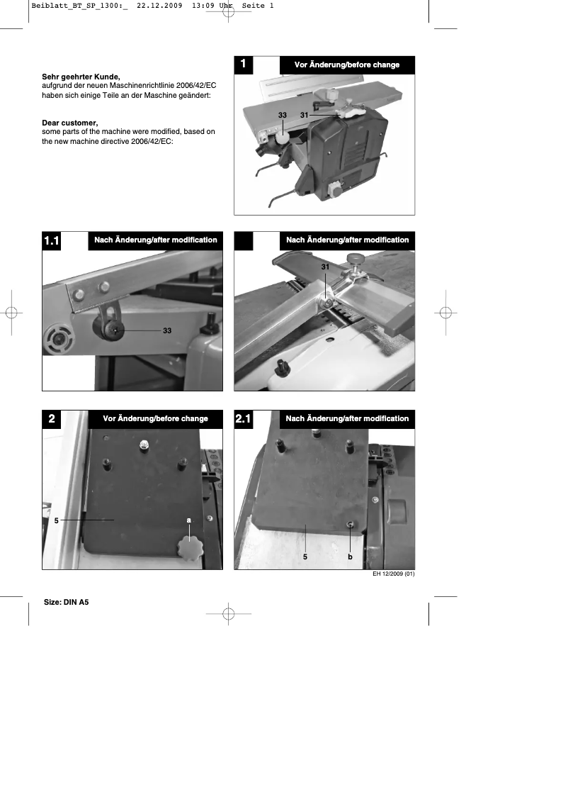 First page image of the manual for H-H 1300 Set