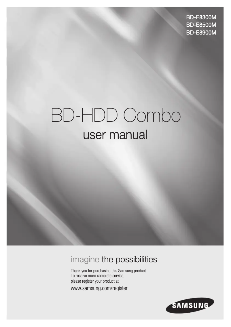 Page 1 of the manual User Manual Samsung BD-E8500M