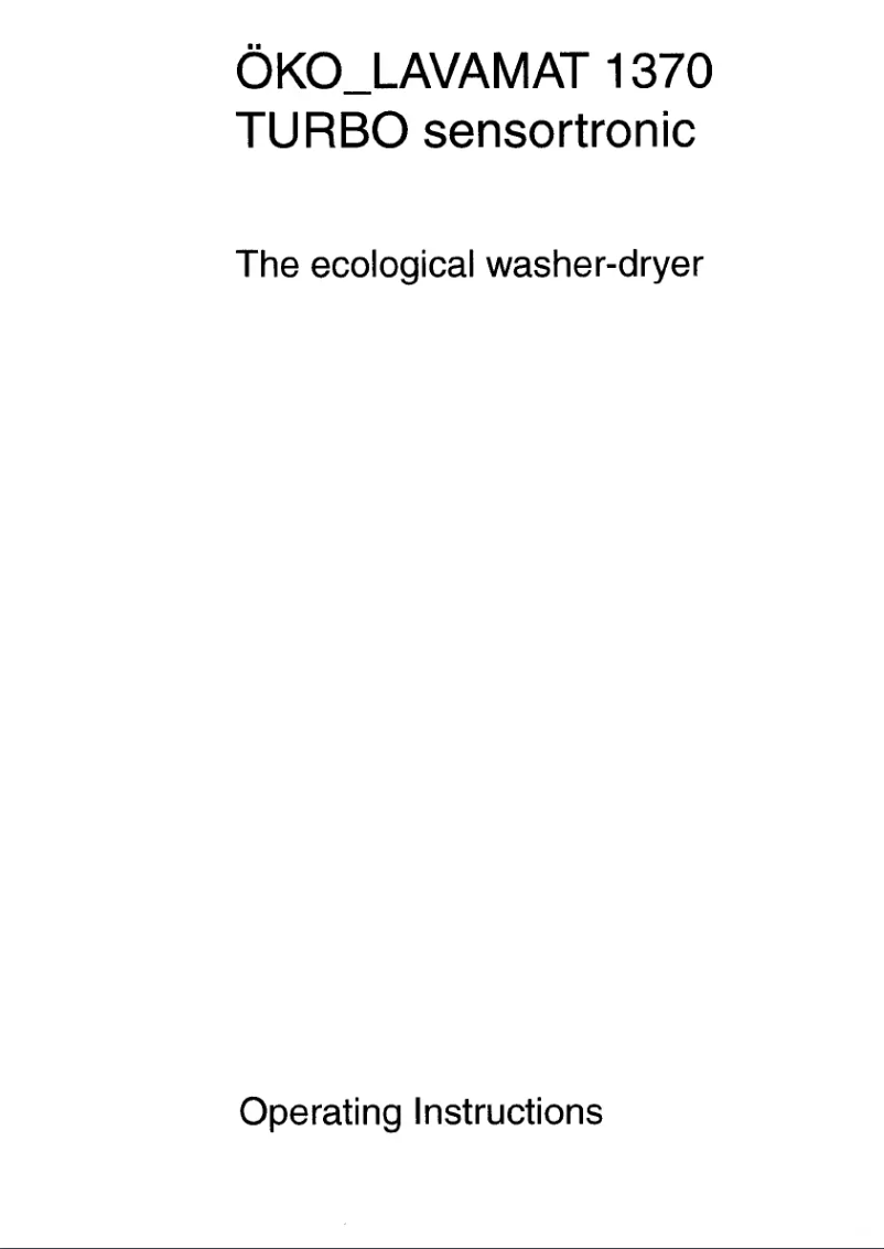 Page 1 of the manual User Manual AEG Lavamat 1370