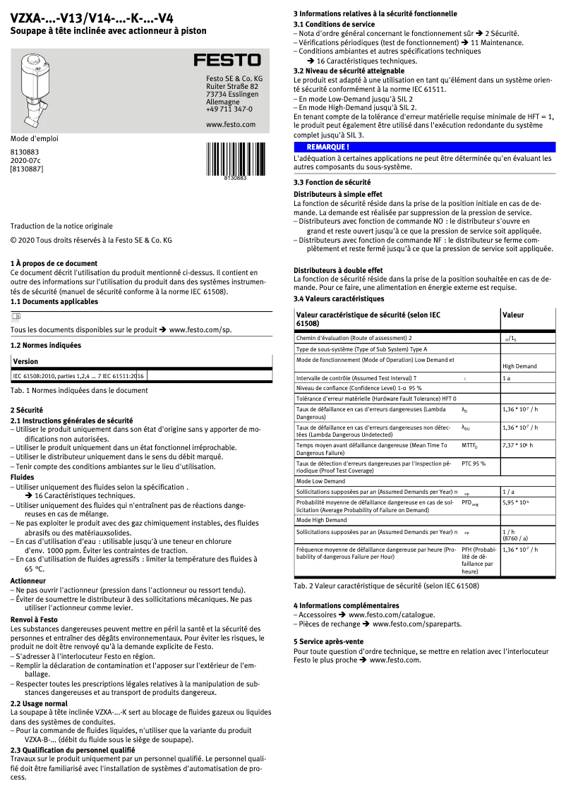 First page image of the manual for VZXA