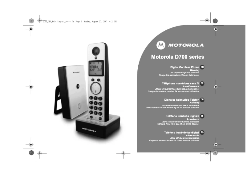 Page 1 of the manual User Manual Motorola D701