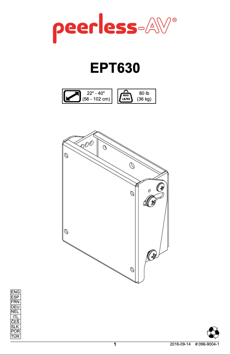 Page 1 of the manual User Manual Peerless-AV EPT630
