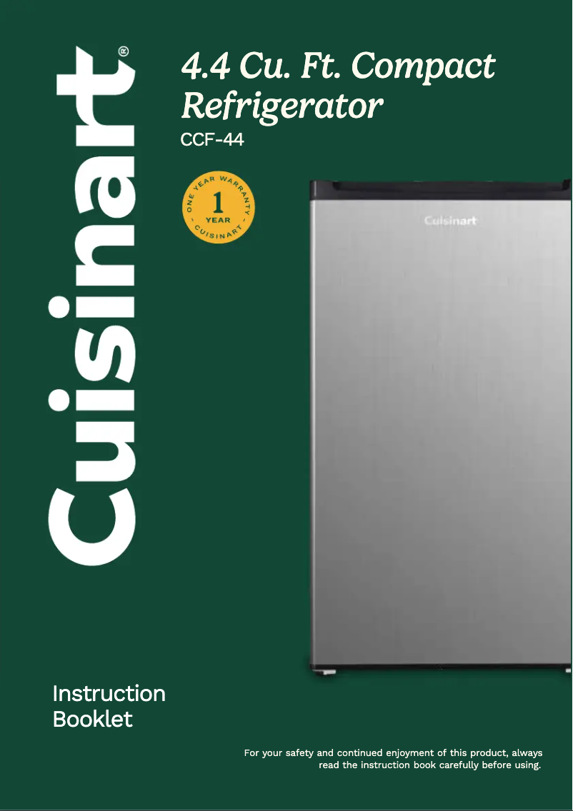 Page 1 of the manual User Manual Cuisinart CCF-44