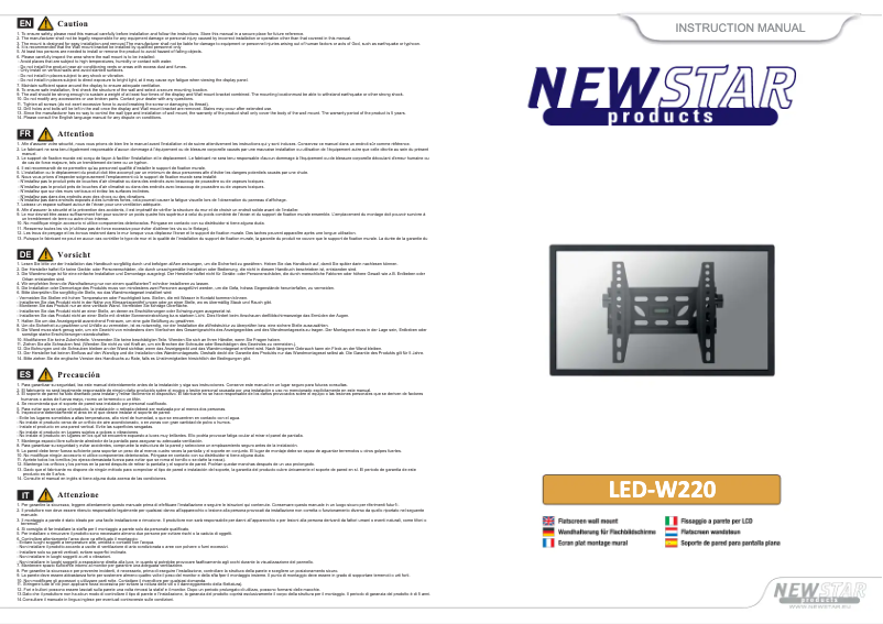 Page 1 of the manual User Manual Newstar LED-W220