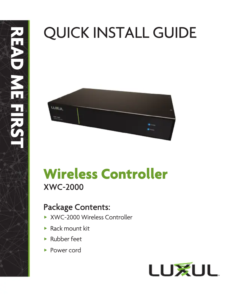 First page image of the manual for XWC-2000