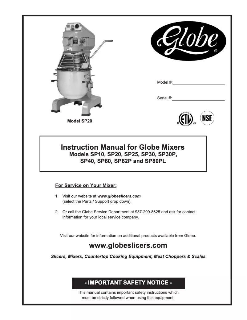 First page image of the manual for SP30P