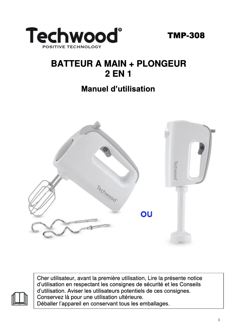 First page image of the manual for TMP-308