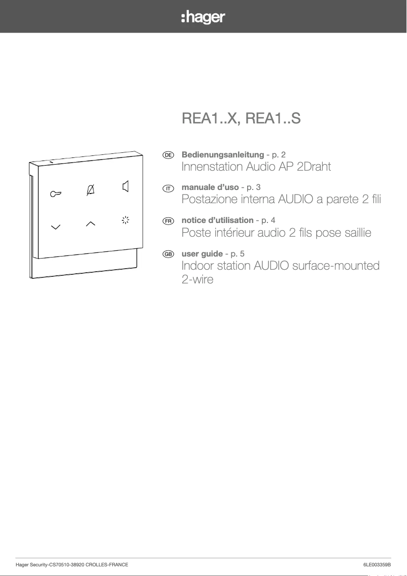First page image of the manual for REA122X