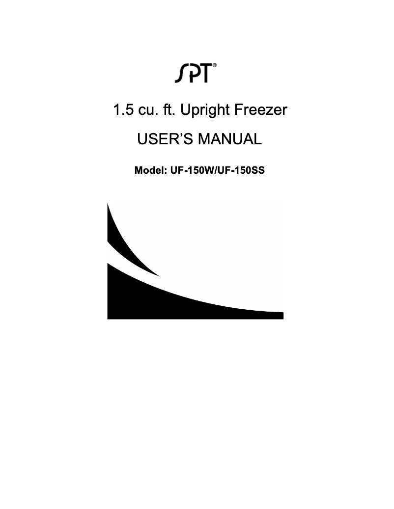 Page 1 of the manual User Manual SPT UF-150SS