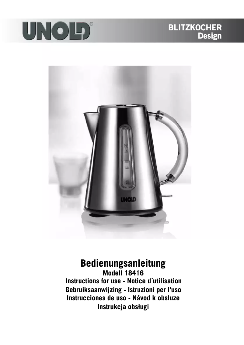 Page 1 of the manual User Manual Unold 18416