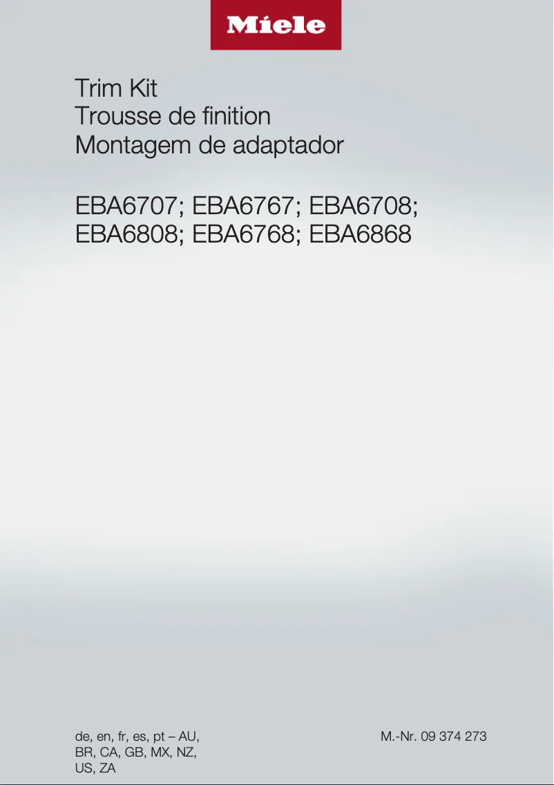 First page image of the manual for EBA 6707