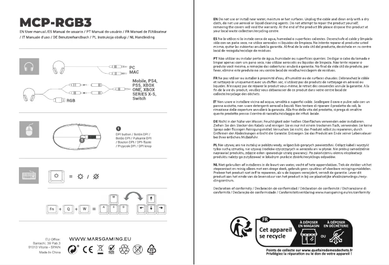 Page 1 of the manual User Manual Mars Gaming MCP-RGB3