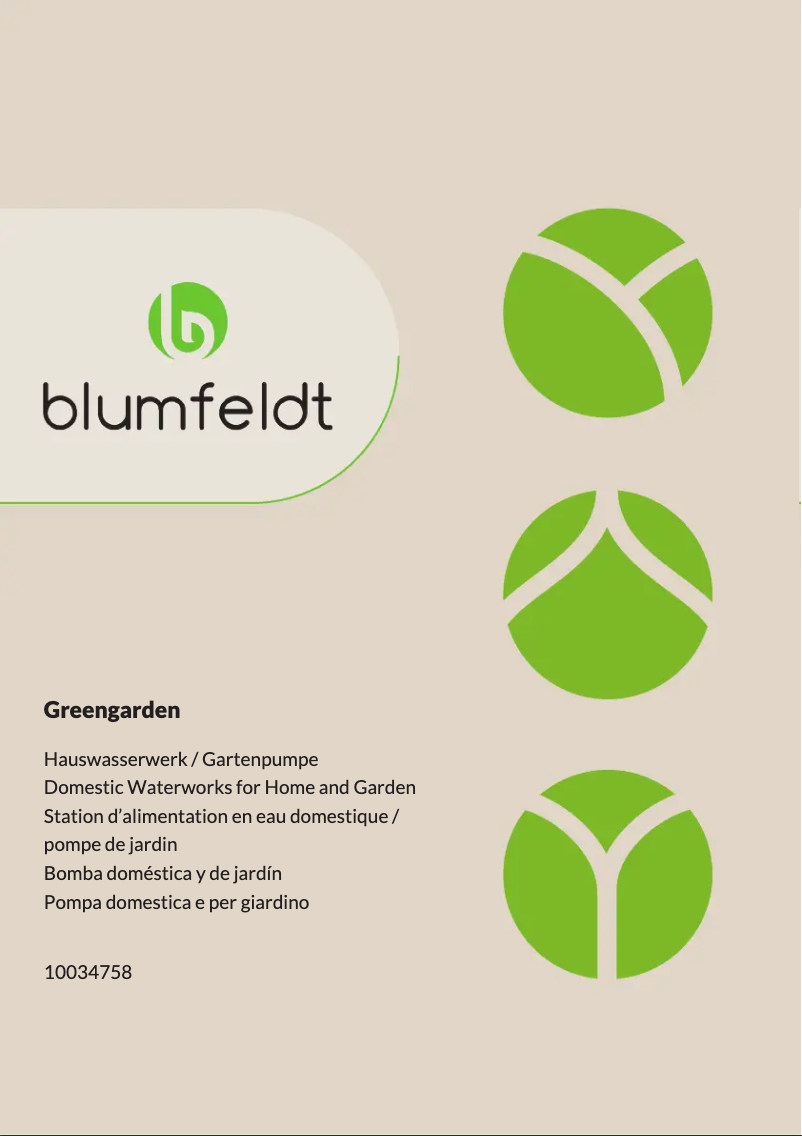 Page 1 of the manual User Manual Blumfeldt Greengarden