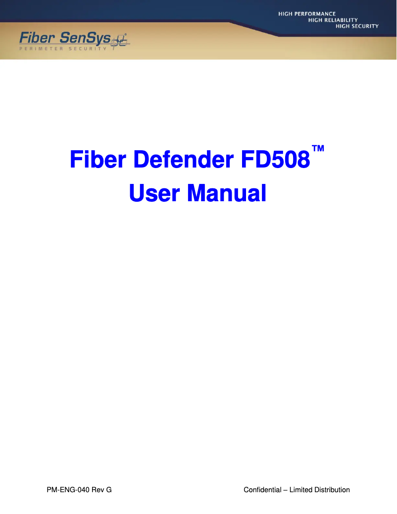 First page image of the manual for FD508