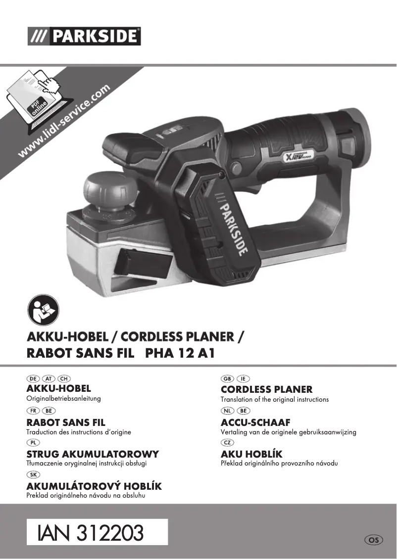 Page 1 of the manual User Manual Parkside PHA 12 A1