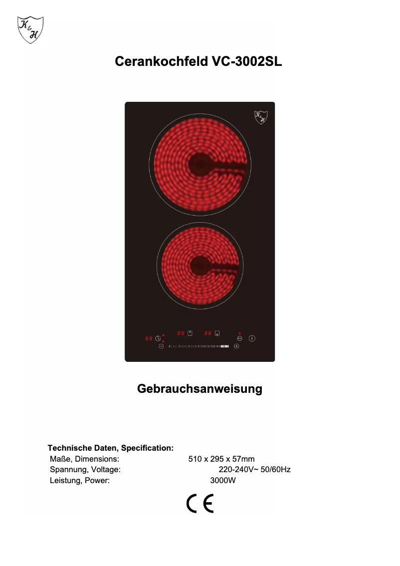 First page image of the manual for VC-3002SL