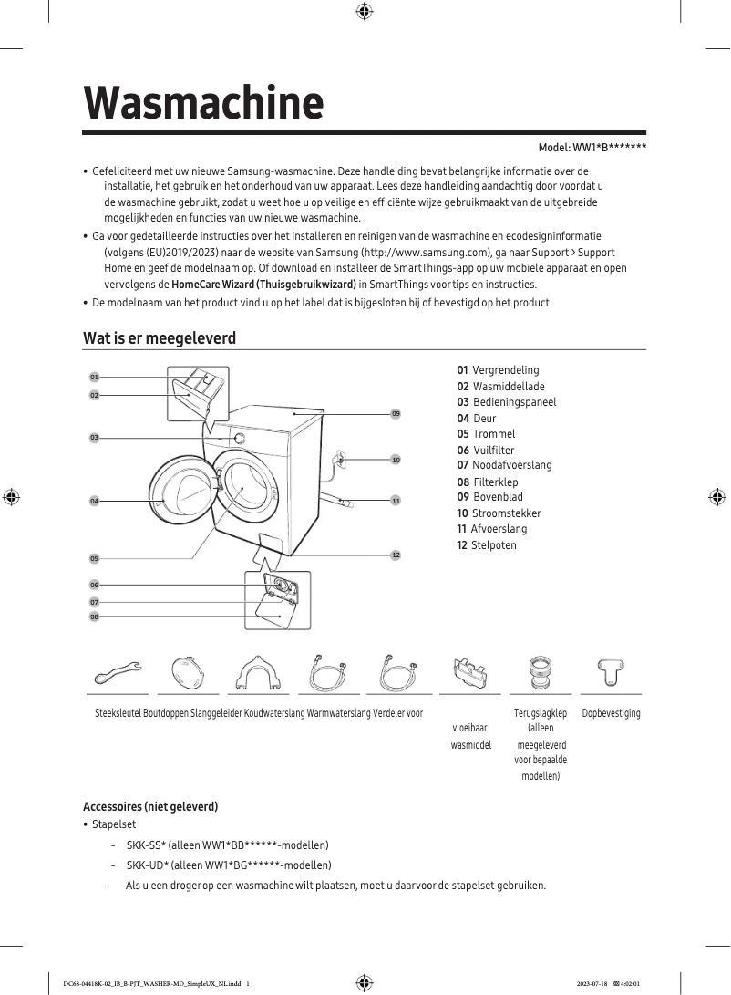 Page 1 of the manual User Manual Samsung WW11BB504ATW