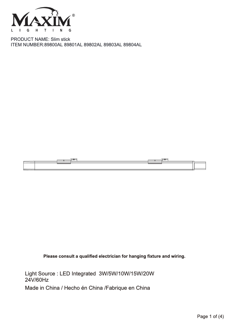 First page image of the manual for SlimStick 89802AL