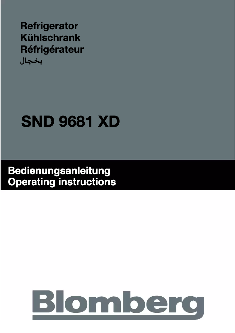 Page 1 of the manual User Manual Blomberg SND 9681 XD