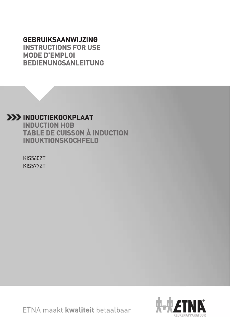 First page image of the manual for KIS560ZT