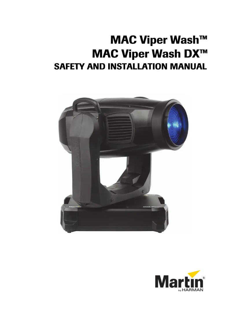 First page image of the manual for MAC Viper Wash