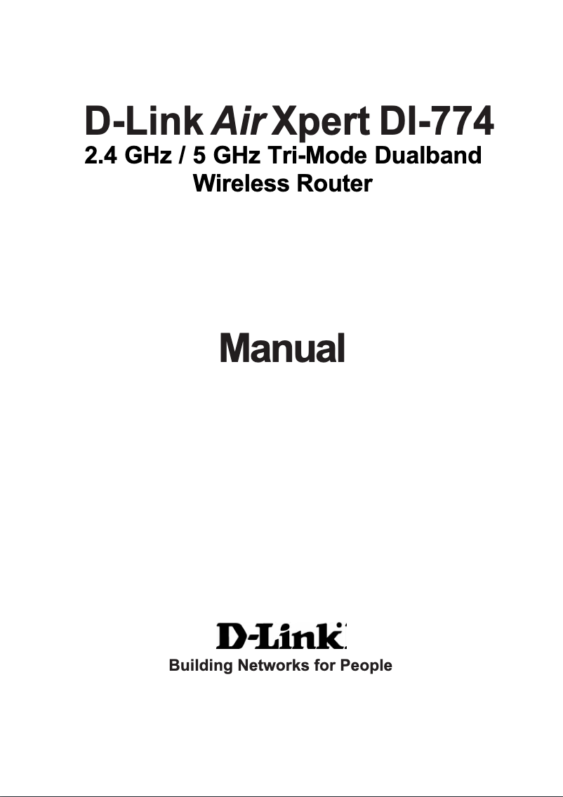 First page image of the manual for DI-774