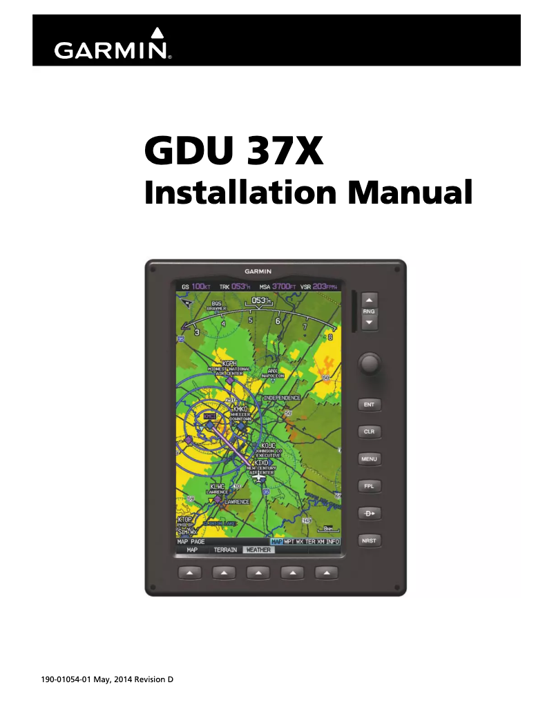 First page image of the manual for GDU 370