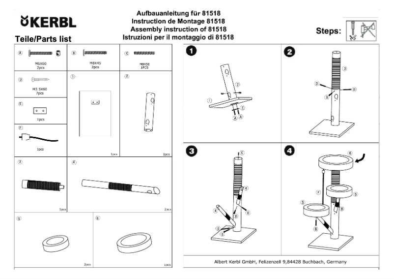 Page 1 of the manual User Manual Kerbl Zamunda 81518