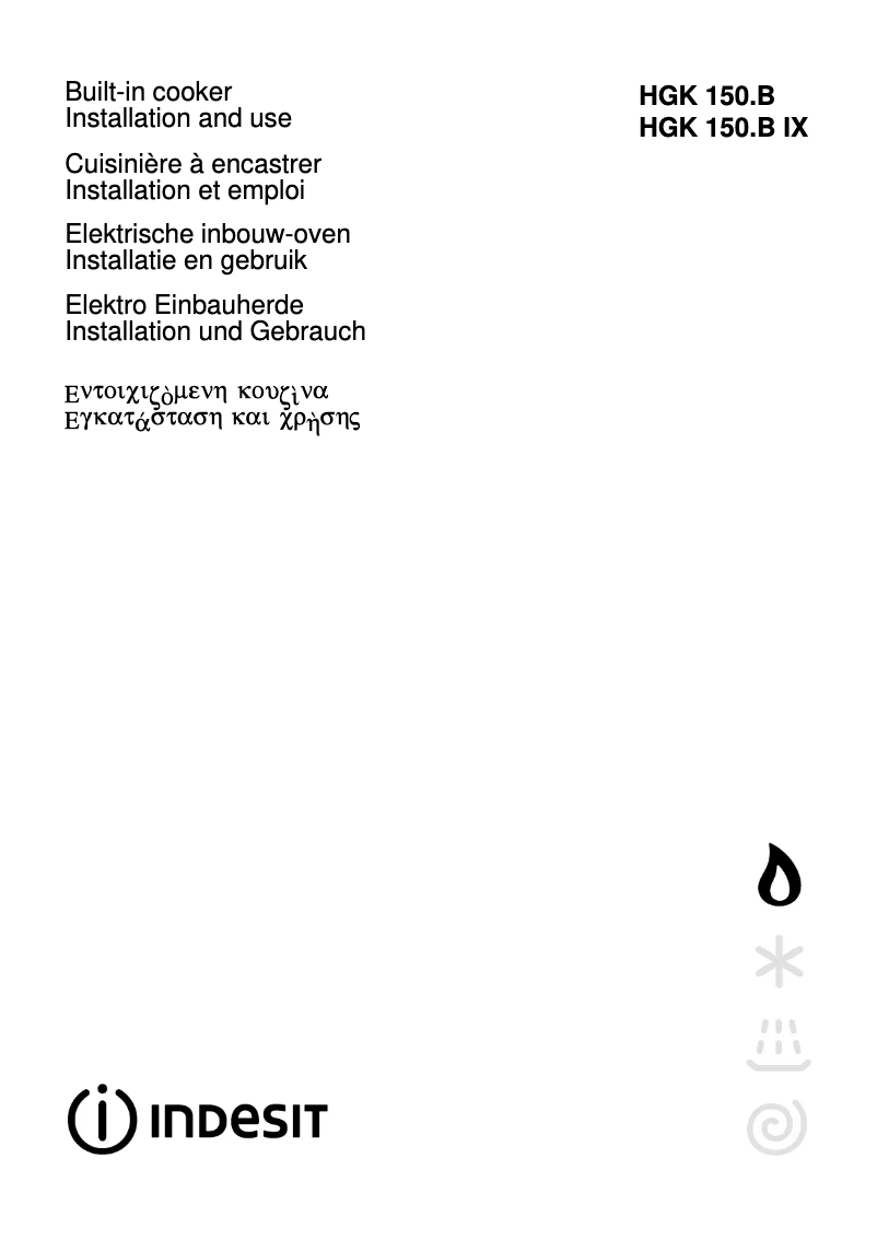 Page 1 of the manual User Manual Indesit HGK 150.B