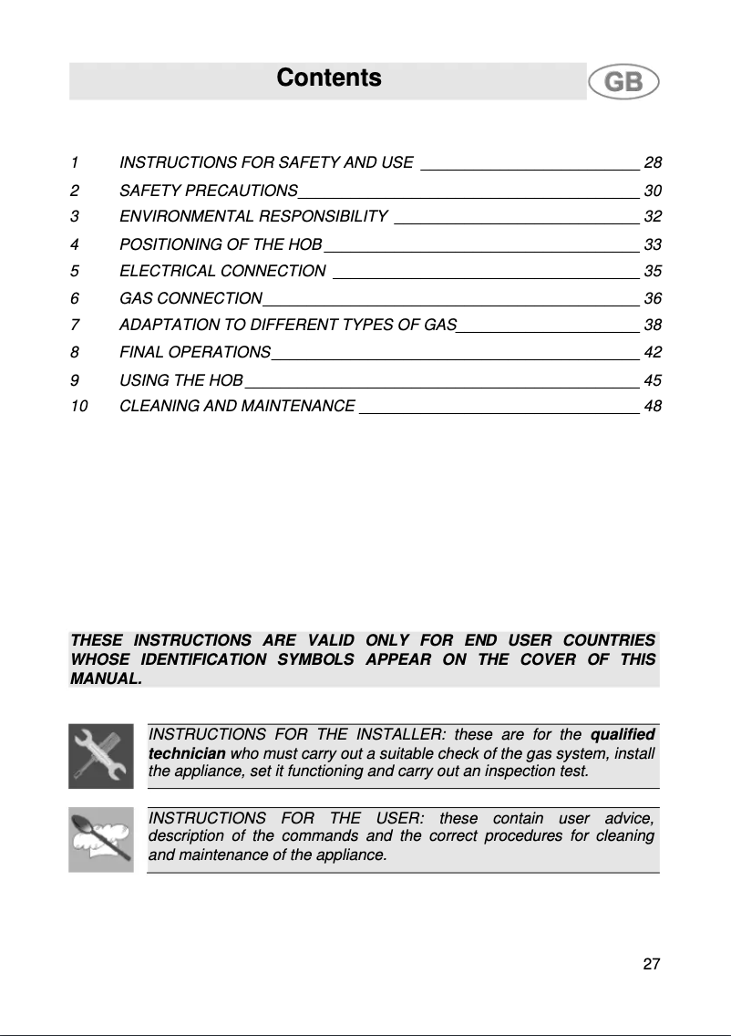 Page 1 of the manual User Manual Smeg SR34ASX3
