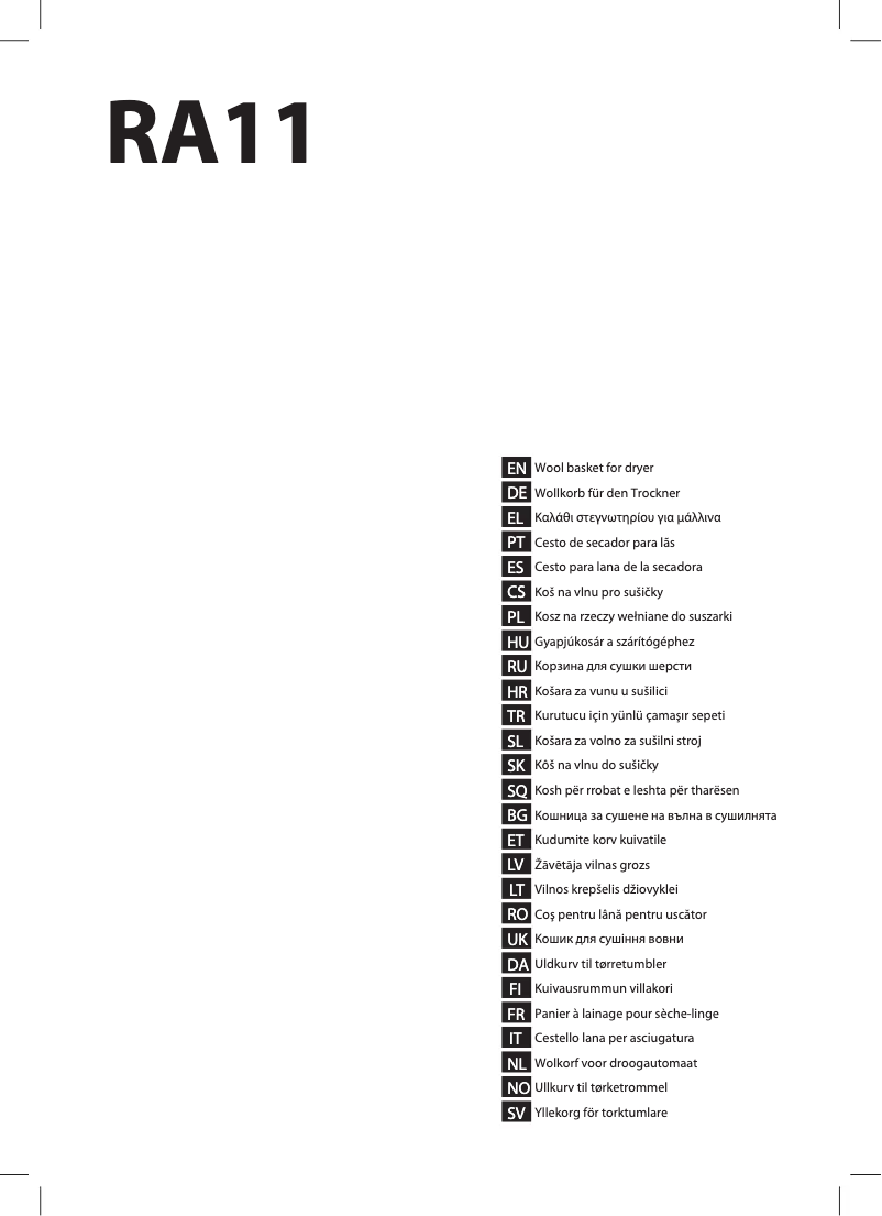 Page 1 of the manual User Manual AEG RA11