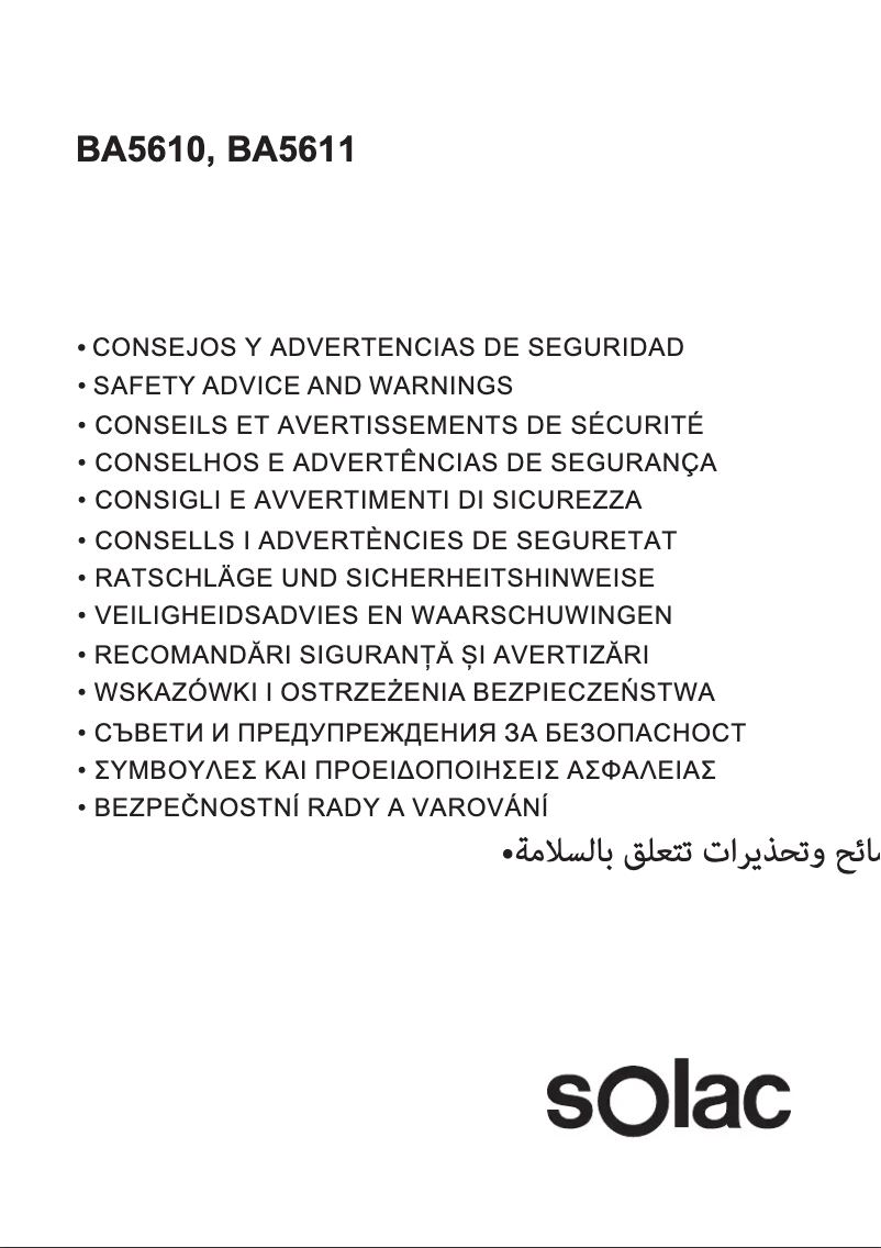 Page 1 of the manual Safety Instructions Solac Pro Chef 1500 BA5611