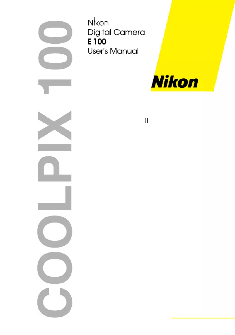 Page 1 of the manual User Manual Nikon Coolpix 100