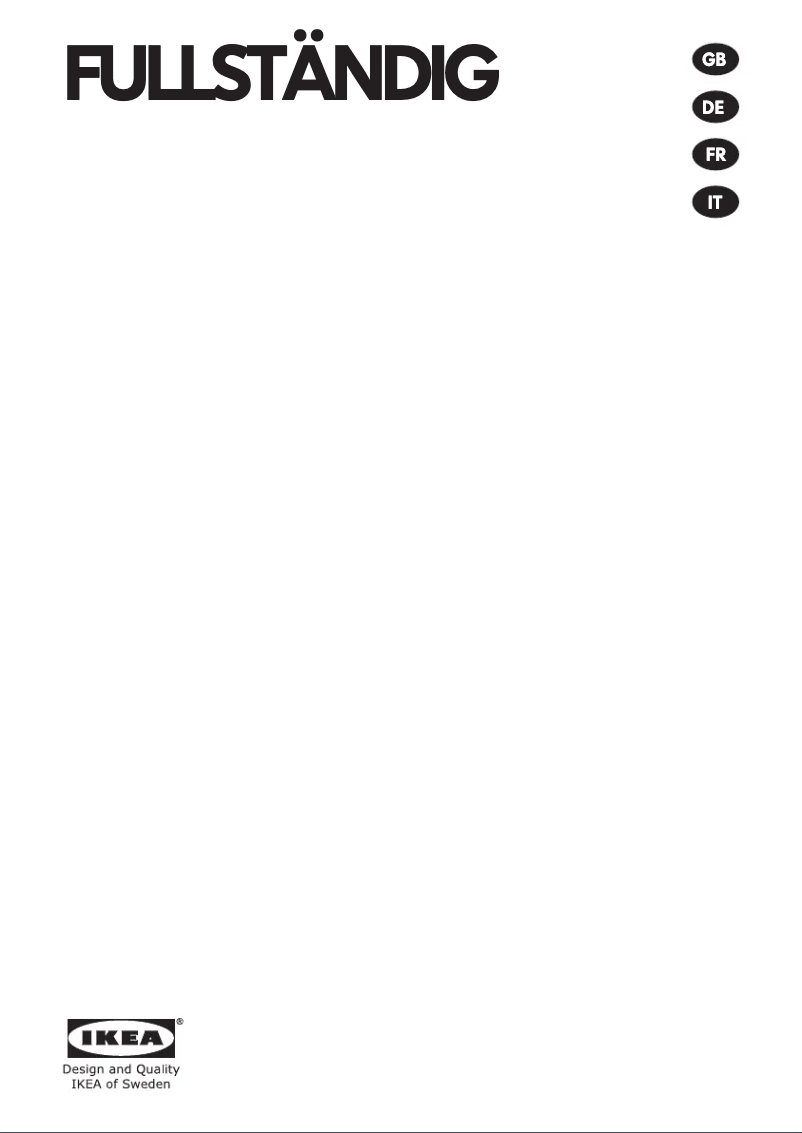 First page image of the manual for FULLSTÄNDIG 805.270.17