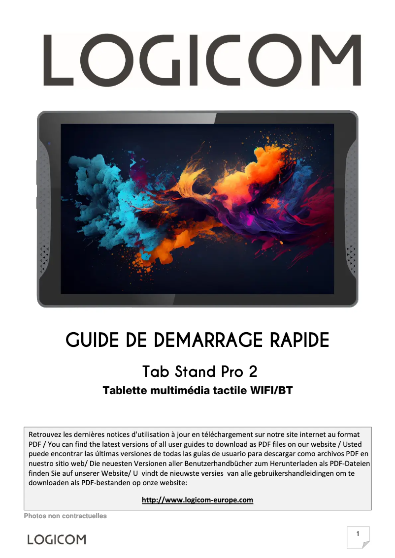 Page 1 of the manual User Manual Logicom Tab Stand Pro 2