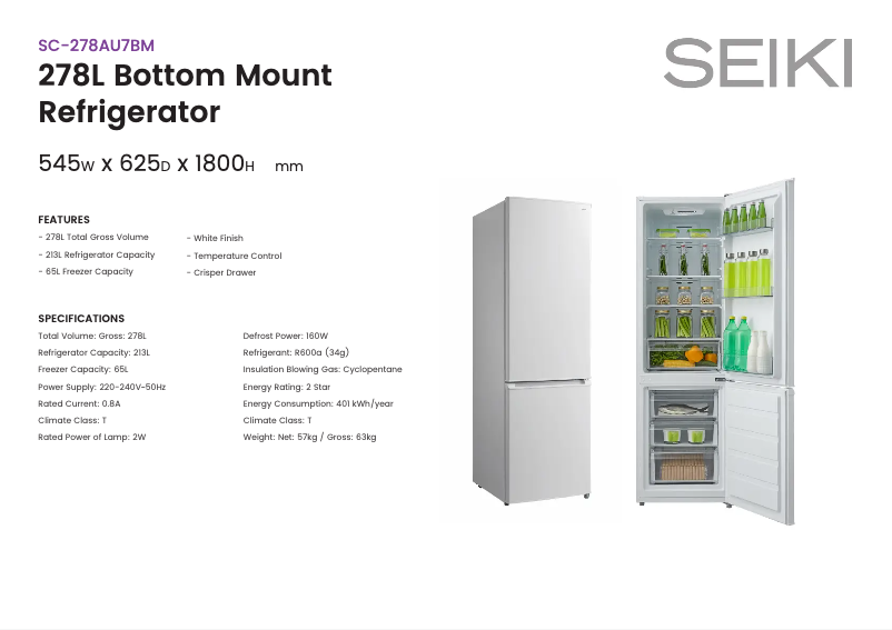 First page image of the manual for SC-278AU7BM