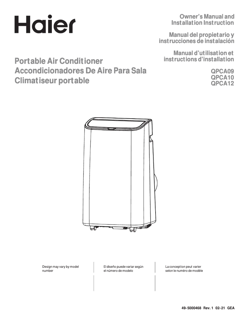 Page 1 of the manual Use and Maintenance Manual Haier QPSA13