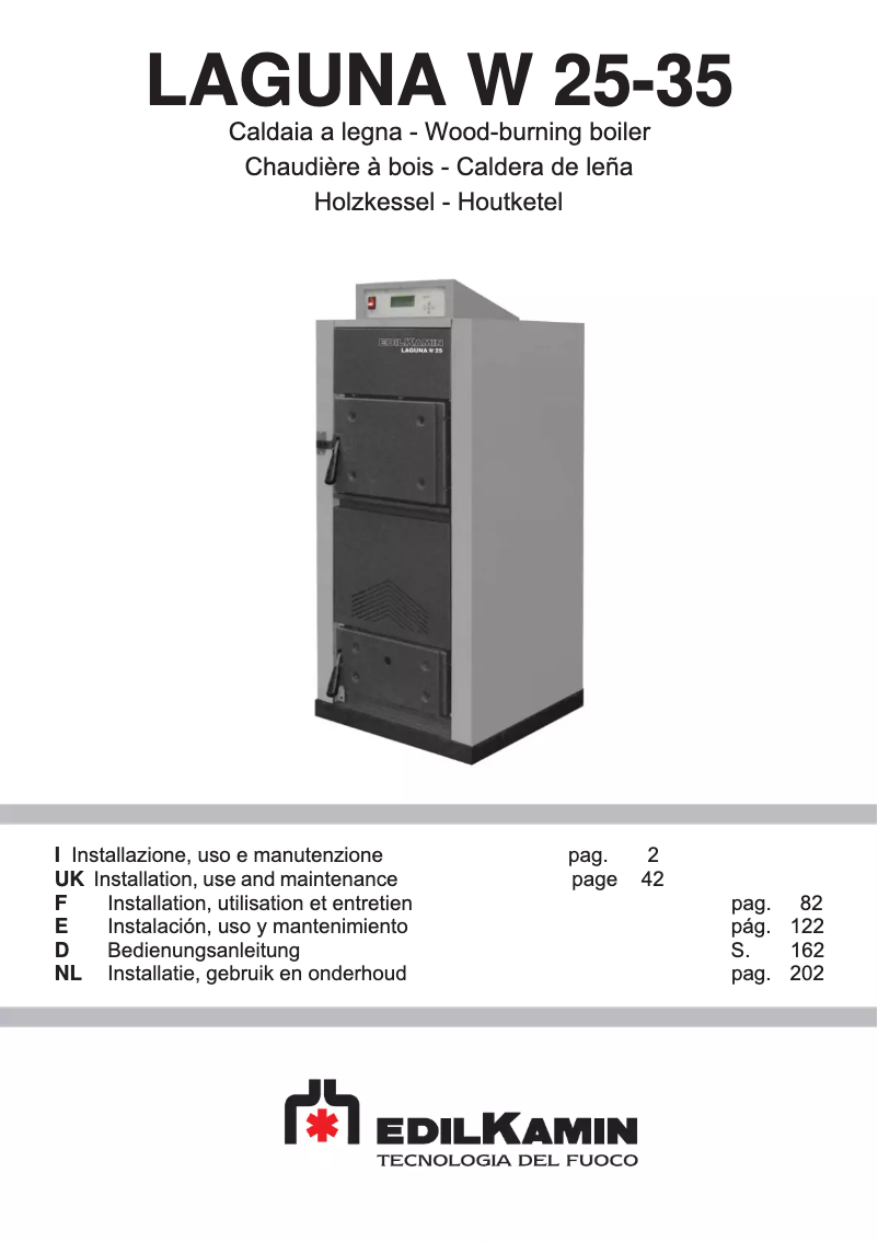 Page 1 of the manual User Manual Edilkamin LAGUNA W 25-35
