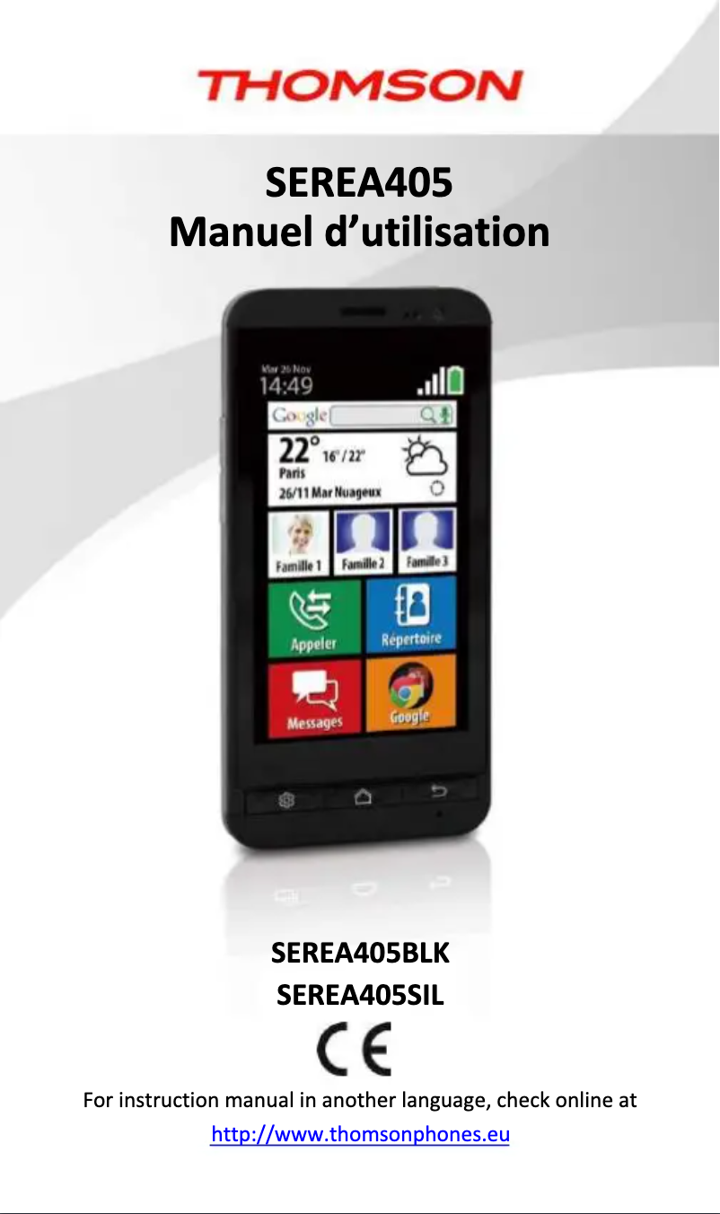 First page image of the manual for Serea 405