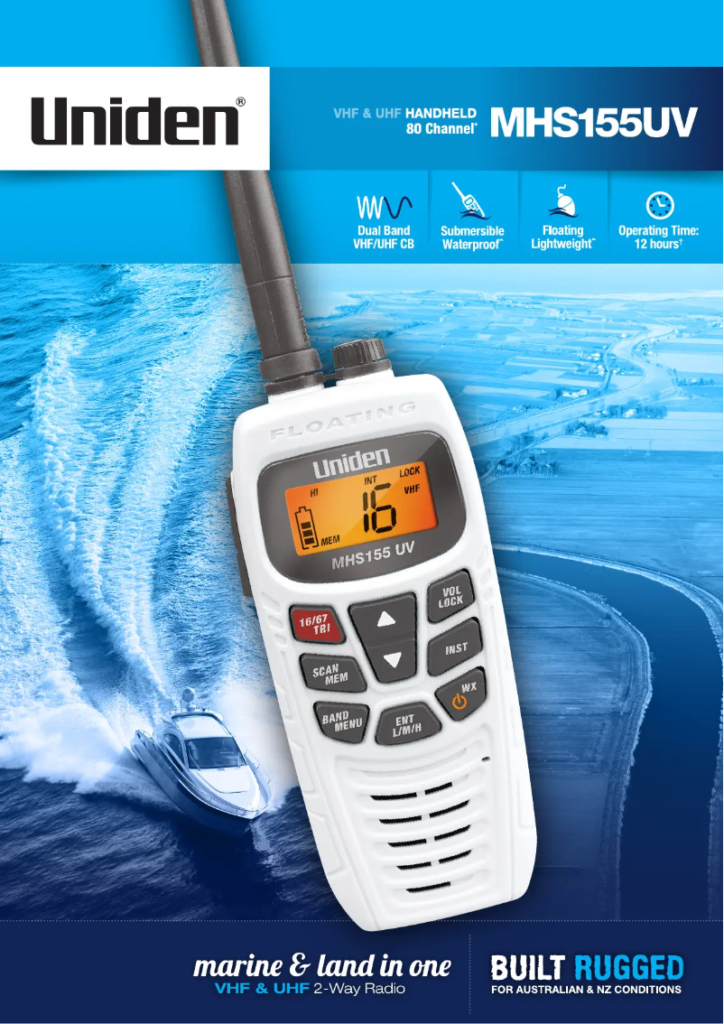 Page 1 of the manual Brochure Uniden MHS157UV