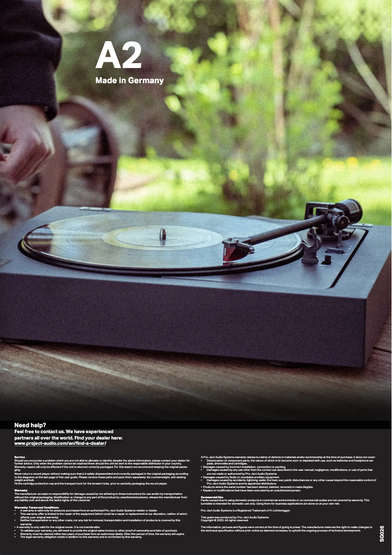 Image de la première page du manuel de l'appareil A2