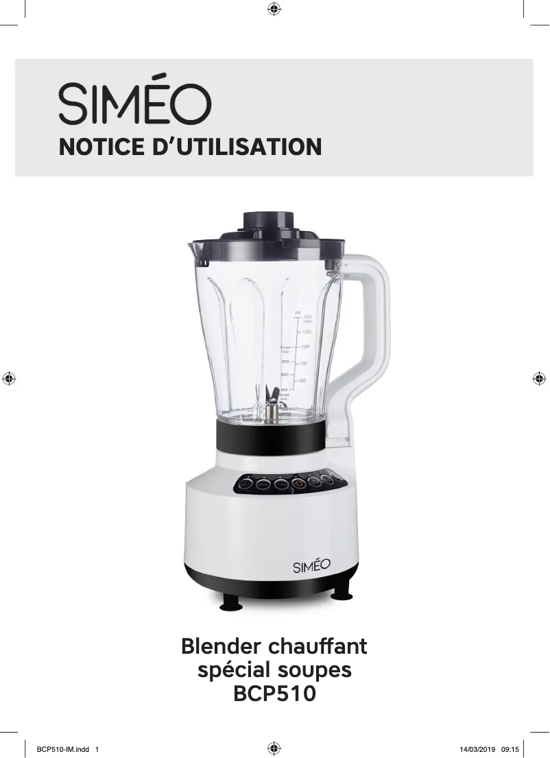Image de la première page du manuel de l'appareil BCP510