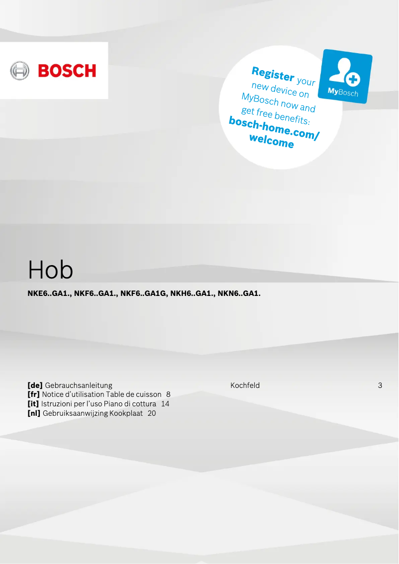 Page 1 of the manual User Manual Bosch MKH65SK0