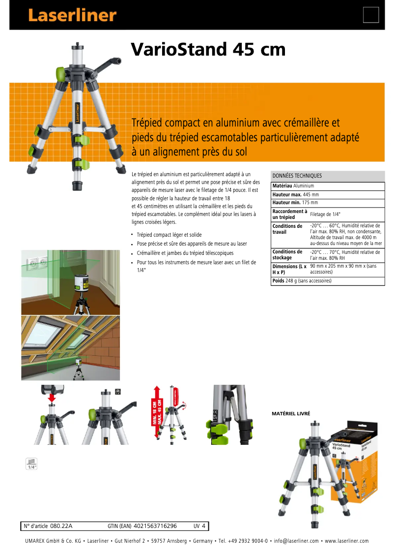 First page image of the manual for VarioStand
